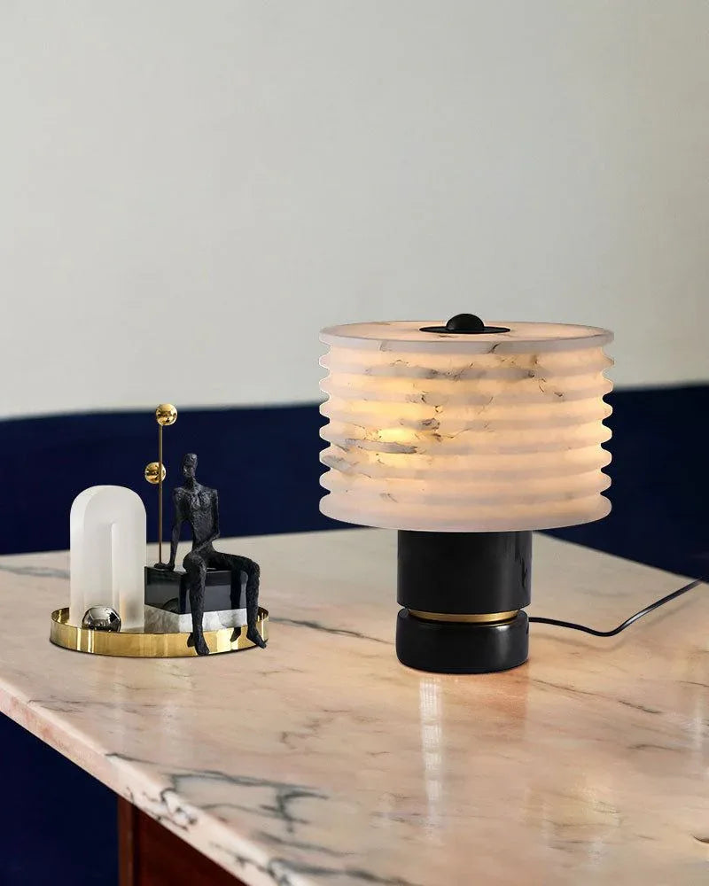 Elegant Lighting G9 Cloud Stone Alabaster Table Lamp Wide D10" & D11" 15W Vintage Simple Table Lamp