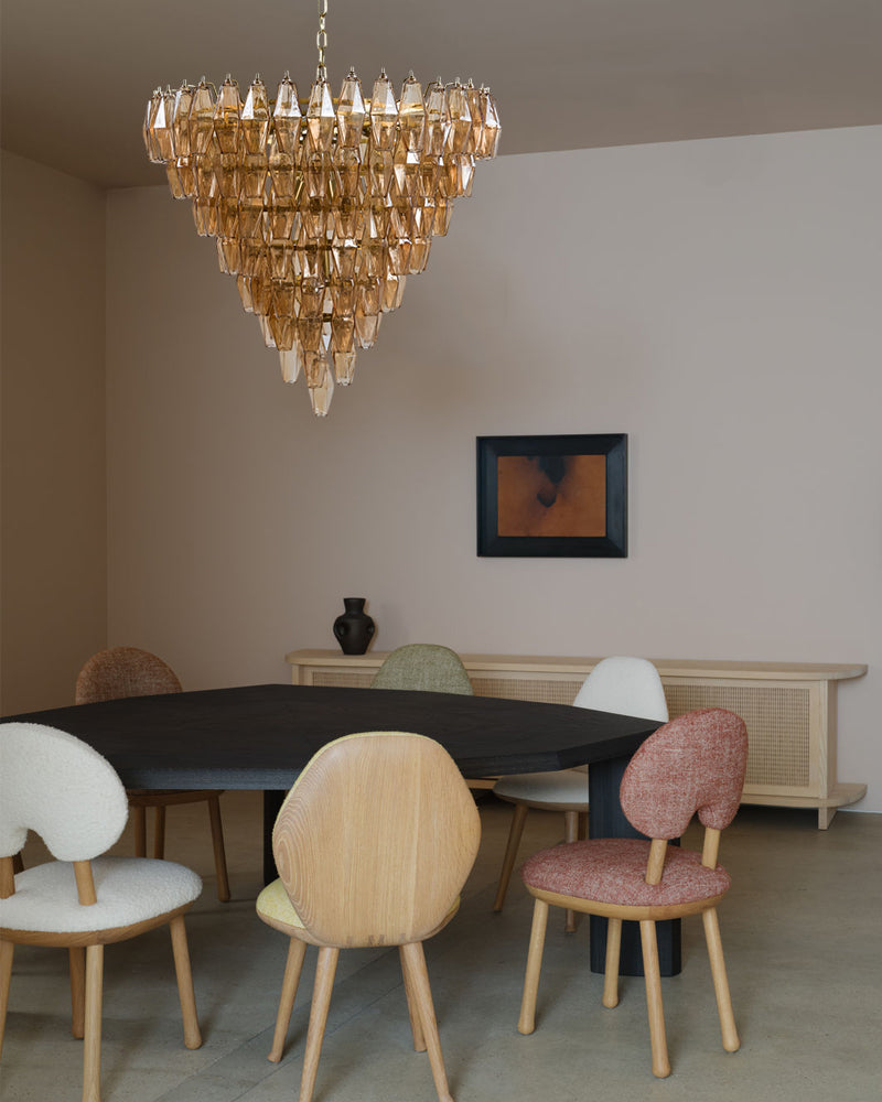 Modern Multi-Layer Murano Colorful Glass Round Chandelier Gold Framework for living room