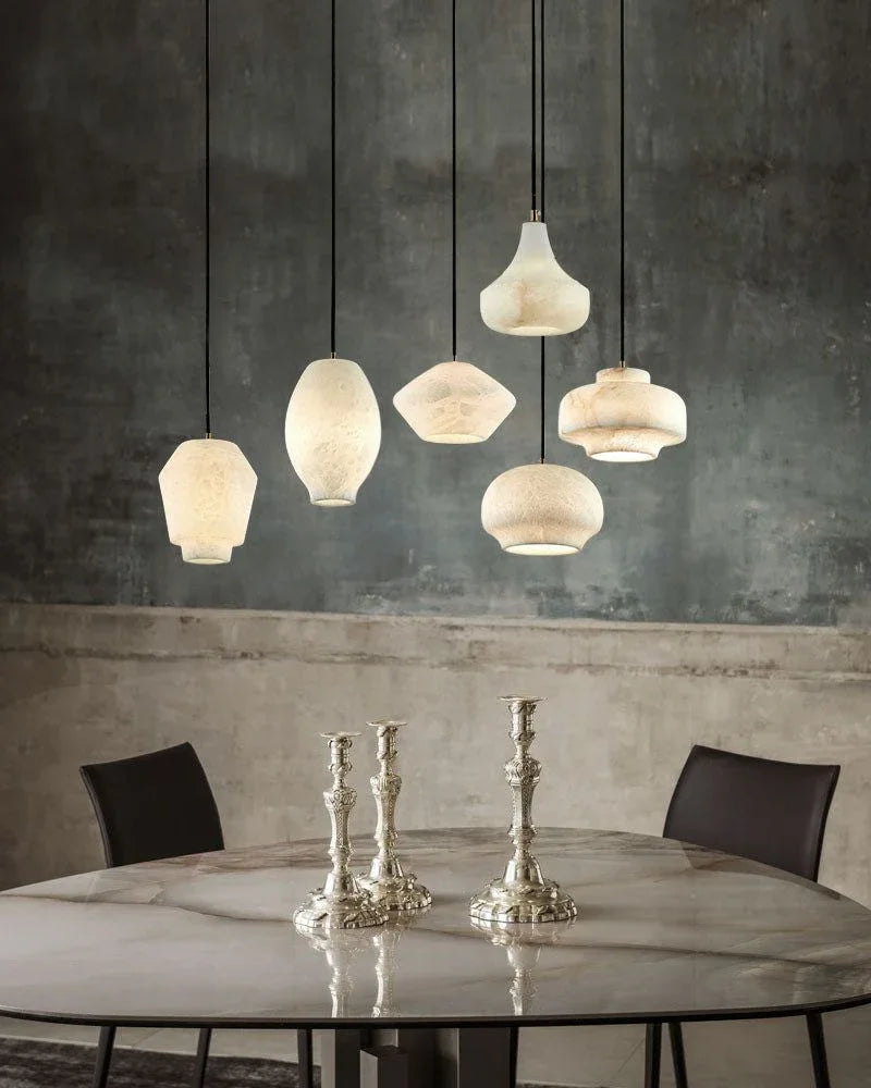 Modern Simple White Natural Alabaster Dimming Pendant lamp for Home decor Modern Pendant lamp