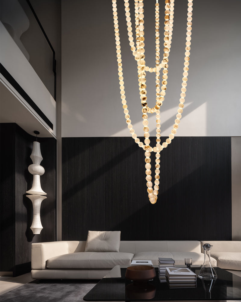 DIY led strip alabaster chandelier