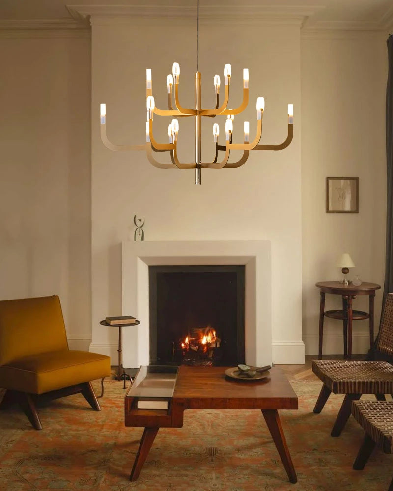 LightsStory Series Candlestick Design Chandelier with LED Lights for Dining rooms and Living Rooms American chandelier