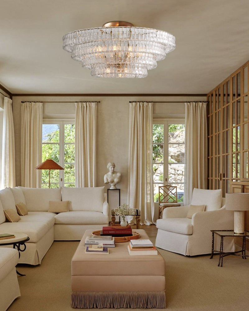 4-Tier Glass Round Flushmount Ceiling light