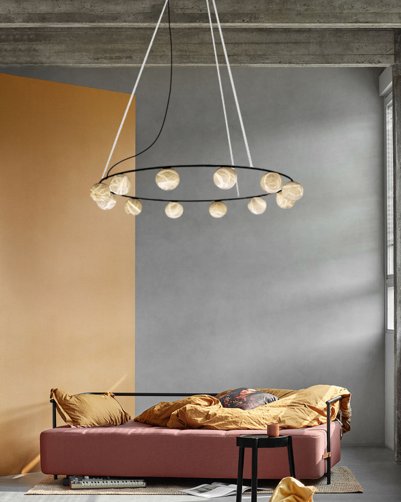 12 globe alabaster pendant light fixture