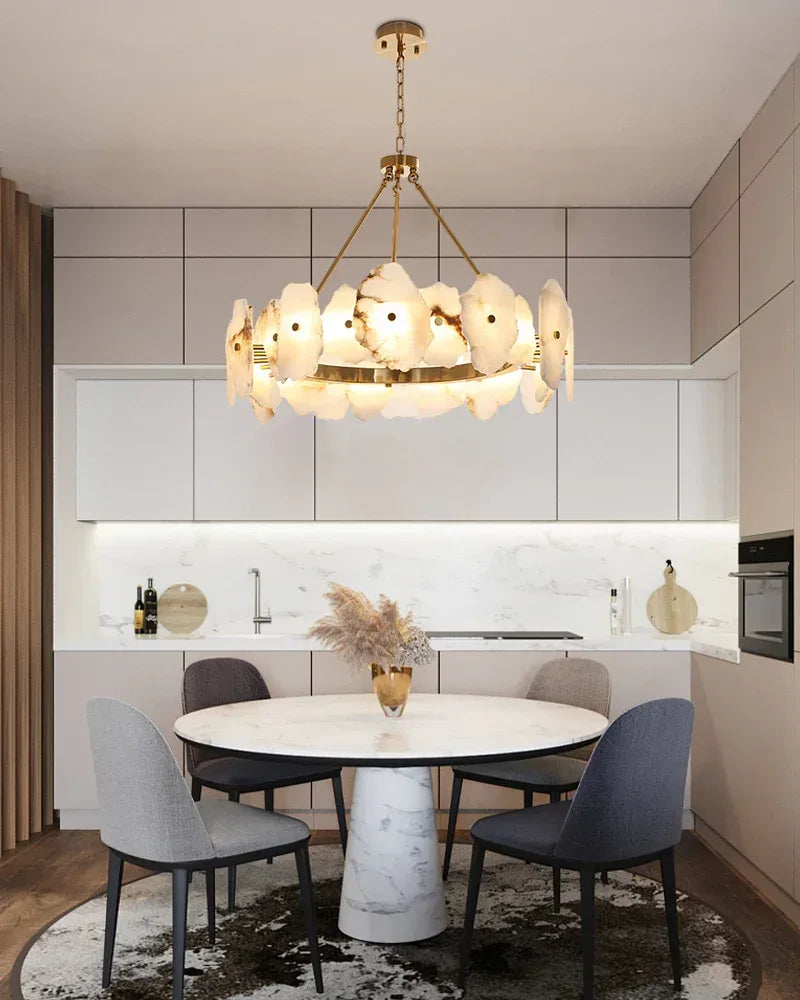 Linear Design Modern Style Irregular white Marble Snowflake Chandelier for living room American Vintage chandelier lamp