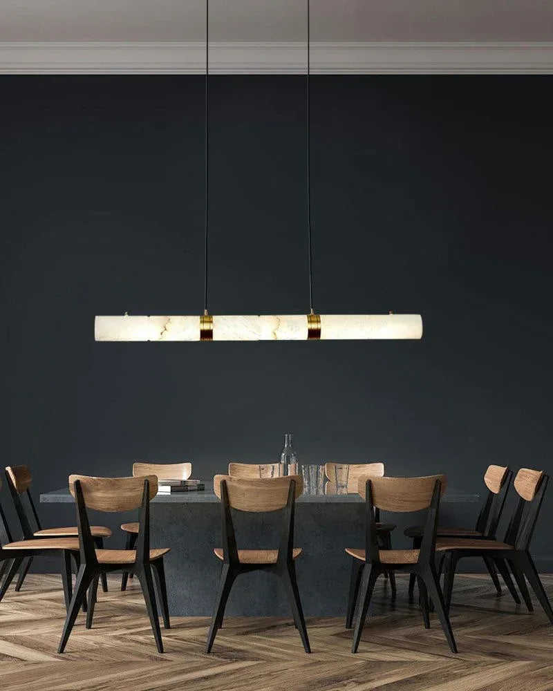 LightsStory Series Geometric Pendant Light | Spiral Sculpture Natural Alabaster stone with solid brass fittings, Aged Brass and Black Metal for Dining Rooms and Entryways Vintage Simple Hanging Lamp