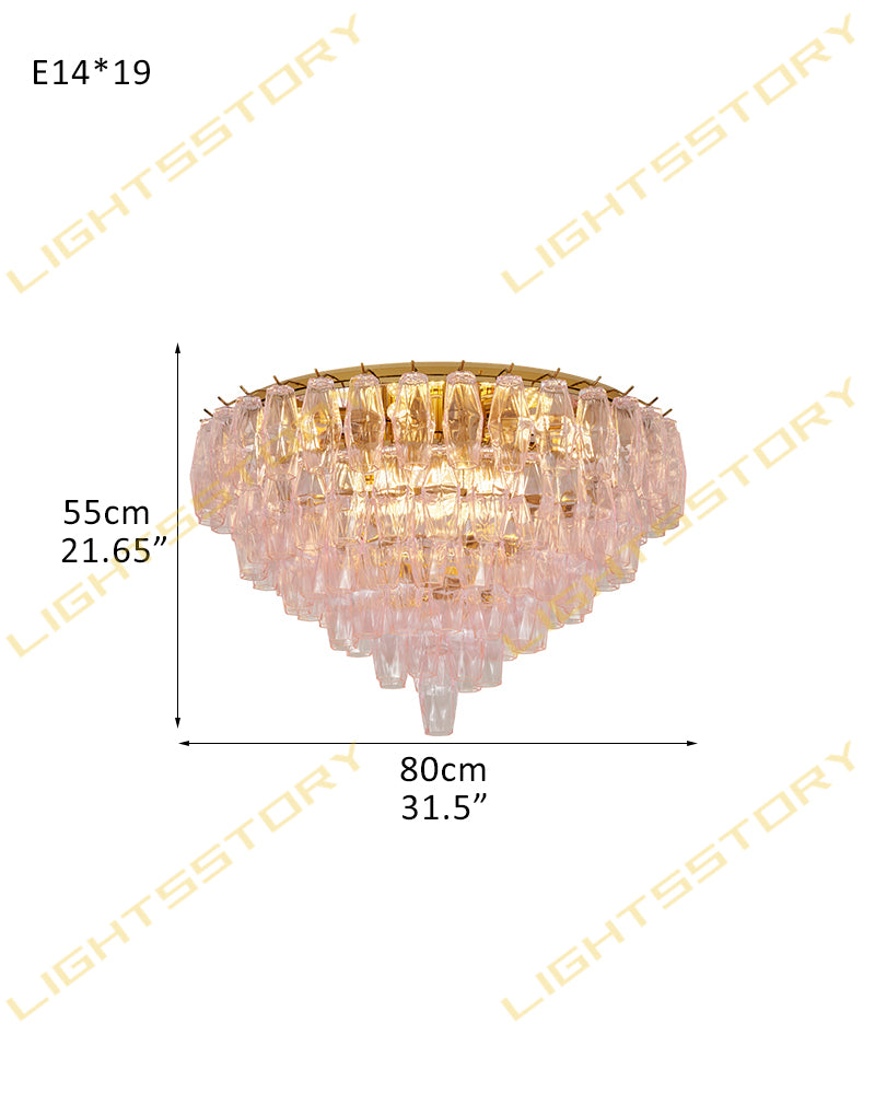 LightsStory Murano Glass Round Ceiling Light - Statement - LightsStory Chandeliers & Crystal Lighting - USA
