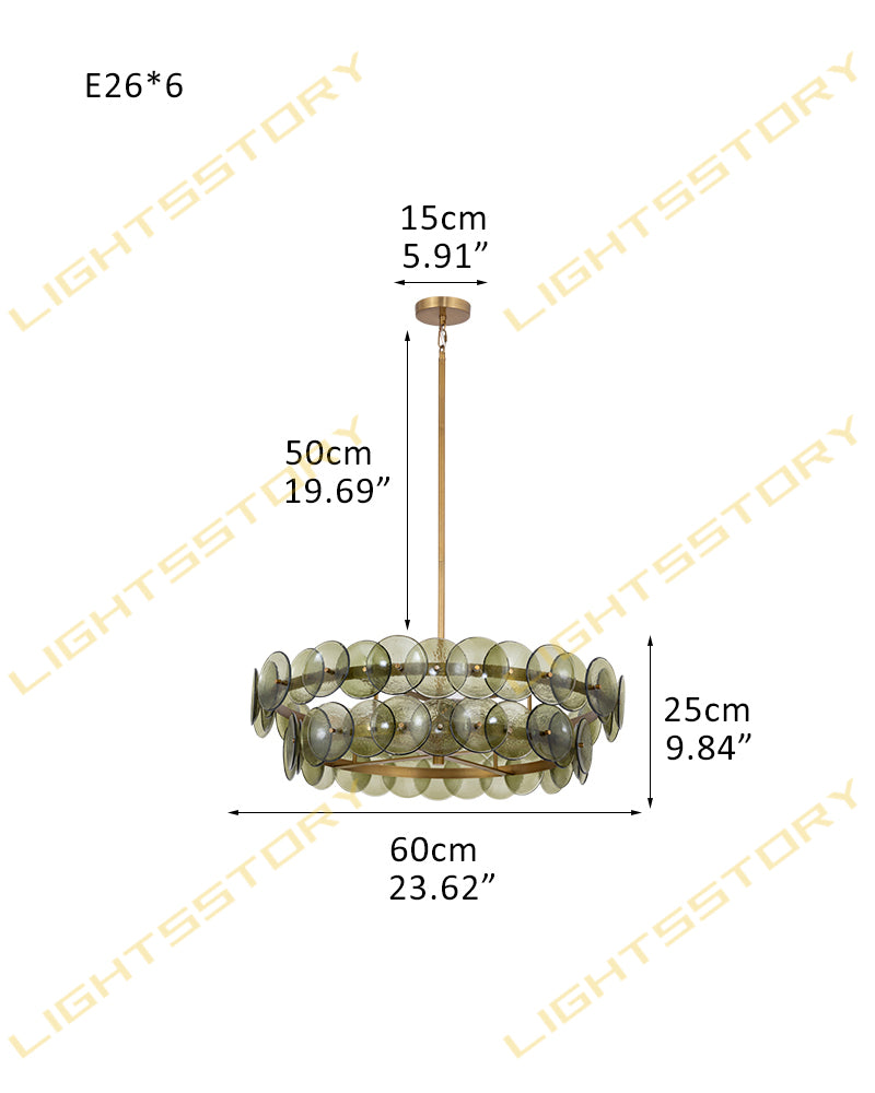LightsStory Glass Multi-layer Round Chandelier - Art Decor