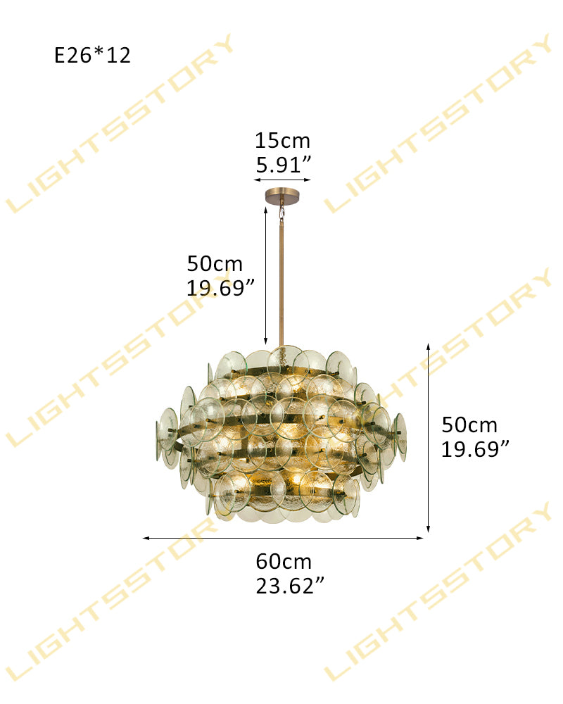 LightsStory Glass Multi-layer Round Chandelier - Art Decor