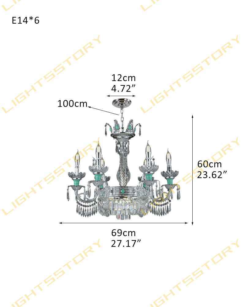 Lightsstory Series Classic Crystal chandelier | Translucent Hand-blown Crystal Handing Light Finish for Dining Rooms, Living Rooms and Bedroom