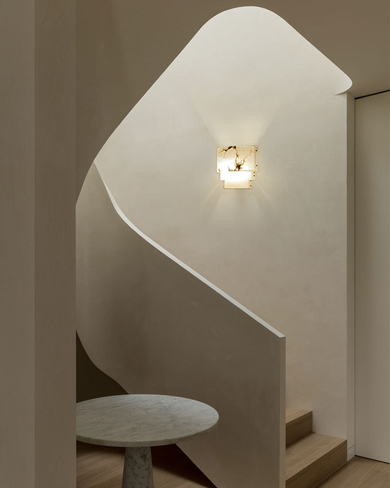 3 Tier White Round Alabaster Chain Pendant Light Fitting in Brass 10in