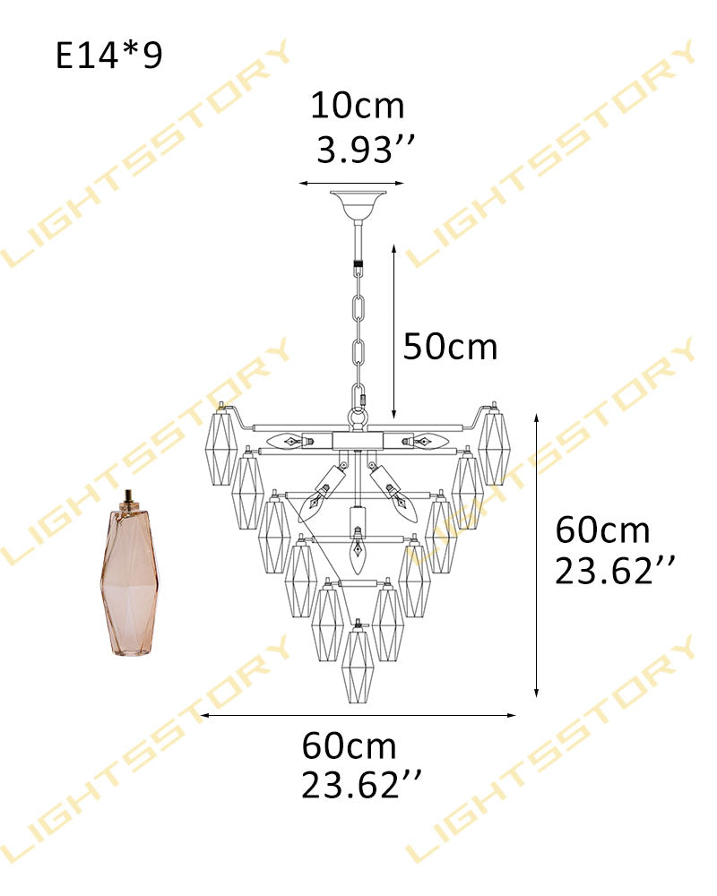 Modern Multi-Layer Murano Colorful Glass Round Chandelier Gold Framework for living room
