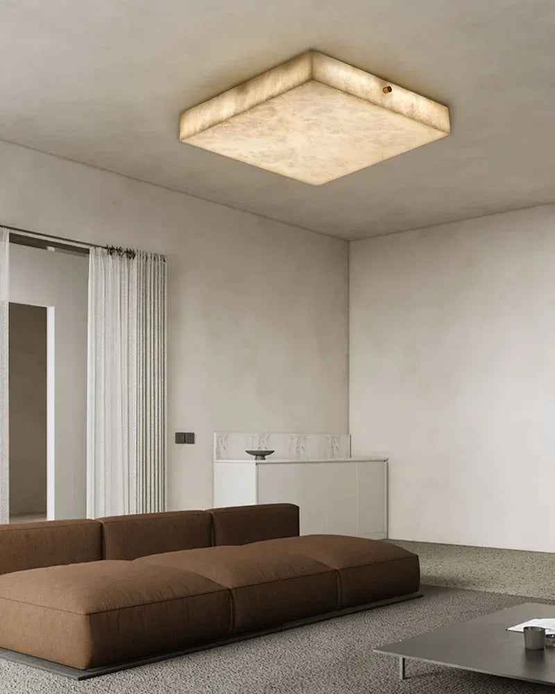 LightsStory Series Geometric Flush Mount Ceiling Light | Sculptural Snowflake Pattern Natural Gypsum Craftsmanship, Organic Matte Finish for Bedrooms, living areas, and entryways Modern Ceiling lamp