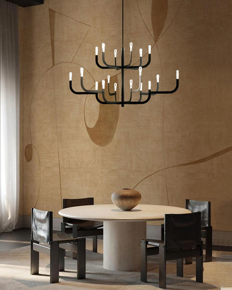 LightsStory Series Candlestick Design Chandelier with LED Lights for Dining rooms and Living Rooms American chandelier