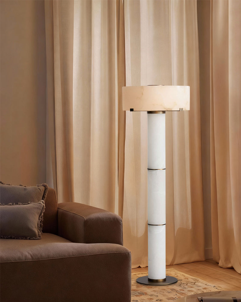 High Standing Chayla Alabaster Stone Tall Floor Lamp 64''H for Living room Modern Art Design Floor Lamp