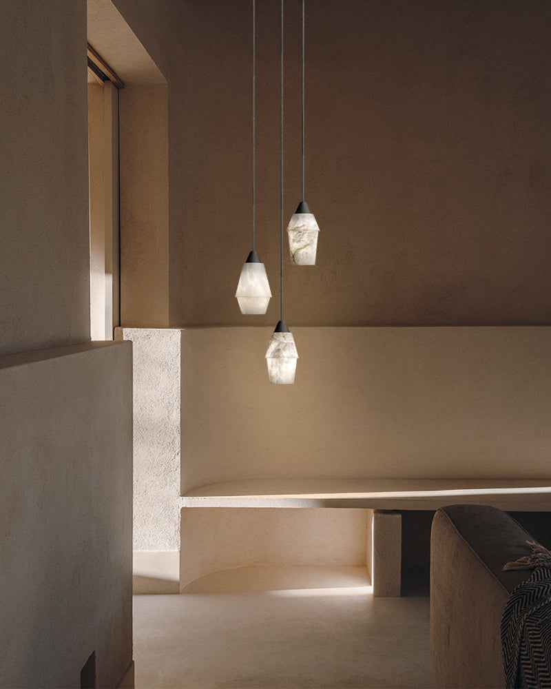 LightsStory Ethereal Cluster Pendants Light - Spanish Alabaster Stone