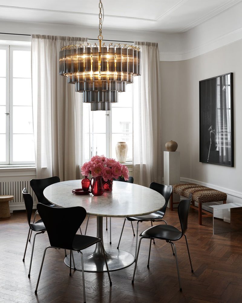 LightsStory Statement Multi-Tier Circular Cone Pendant Light - Tubular Glass