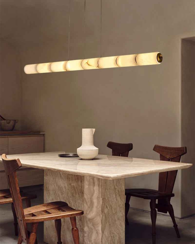 LightsStory Series Linear Chandelier | Natural Handmade Alabaster with Gold Metal Finish for Kitchens Island, Living Rooms and Bedrooms (Copy)
