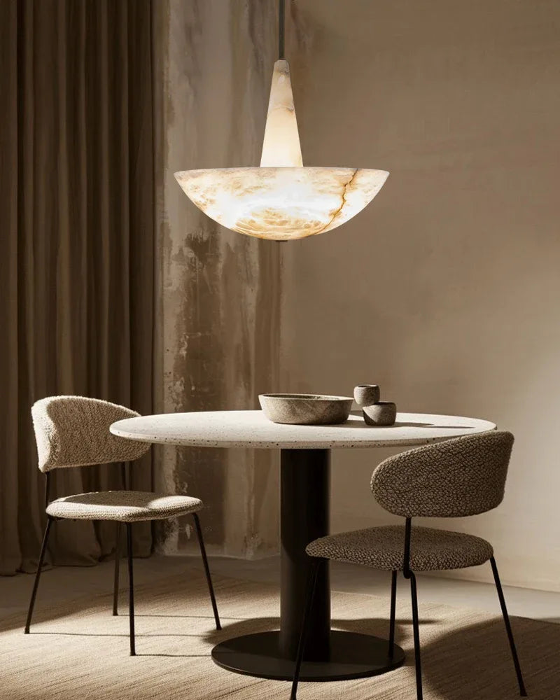 Domus Vintage Alabaster Lamp Round Bowl Ceiling Pendant Lighting Wide 20in 28in Modern Pendant lamp