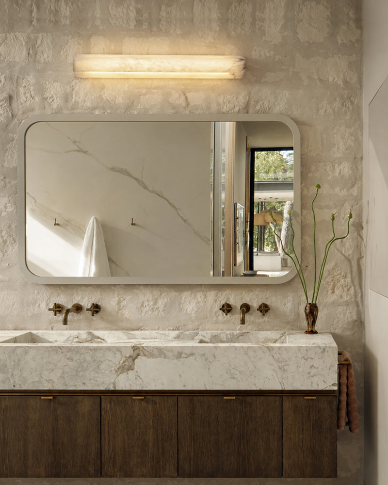 LightsStory Alabaster Linear Wall Sconce - Serene White - Small