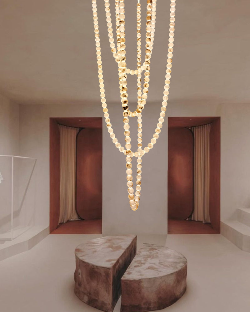 alabaster chandelier for high ceiling entrance