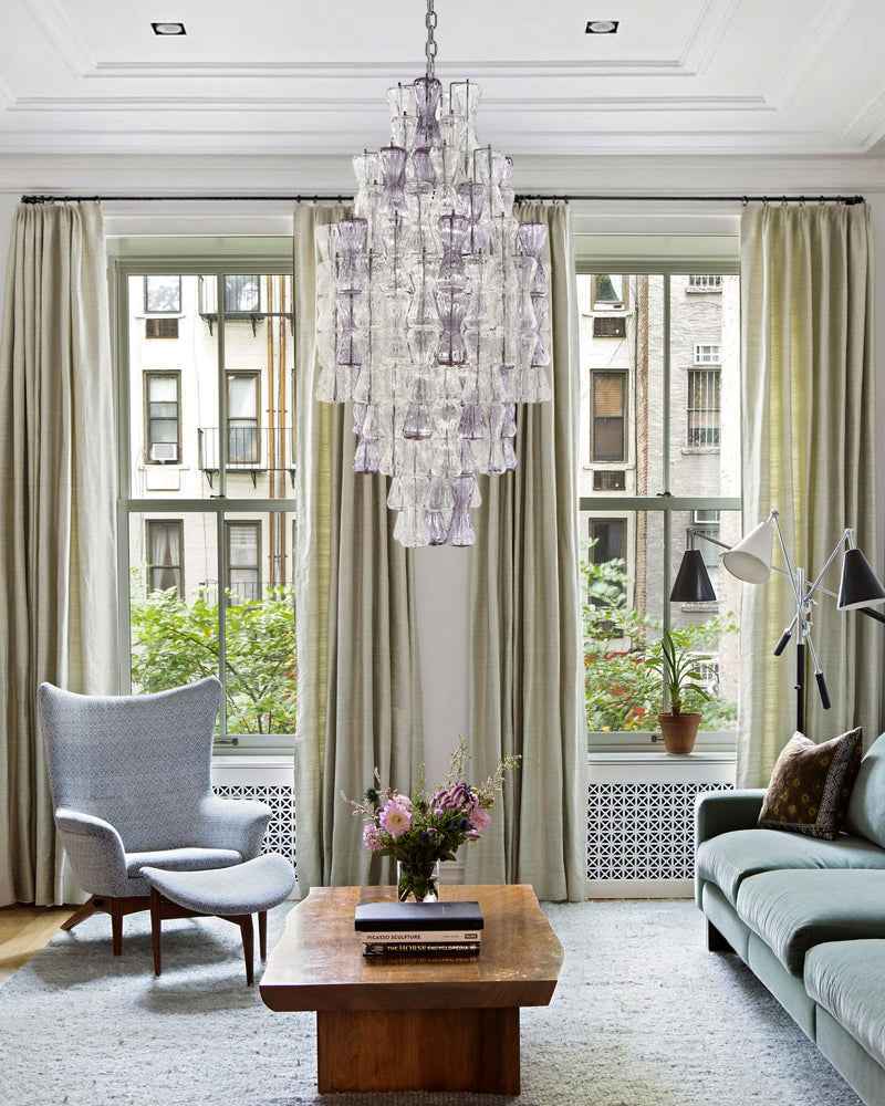 Hand Blown Glass Waterfall Chandelier - Tiered Statement Lighting (Copy)