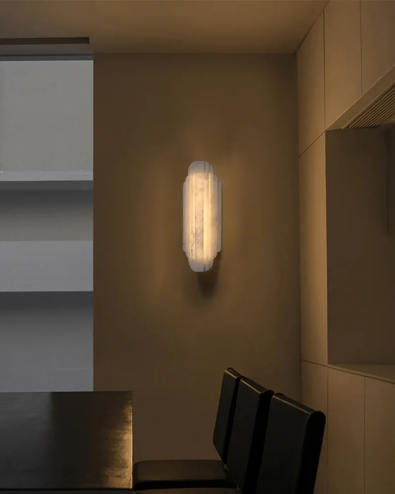 Vanity light fixtures Estelle Alabaster Hillside Flush Mounted Wall Sconces Height 20" 30" Flush Mounted Wall Sconce Lamp