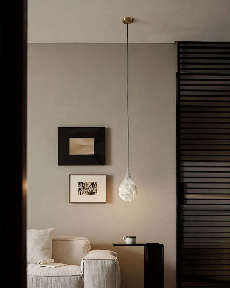 Spanish Marble Droplet Ceiling Dimmer Pendant Lamp 4" 6"for kitchen Island, bedroom Modern Pendant lamp