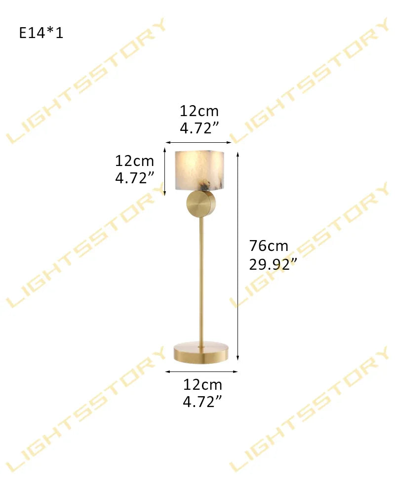 Etruscan Small Table Lamp Alabaster Round/Square Drum Shade Modern Bedside Lamp D12*H75CM D4.72*W4.72*H29.53" Brass Vintage Simple Table Lamp