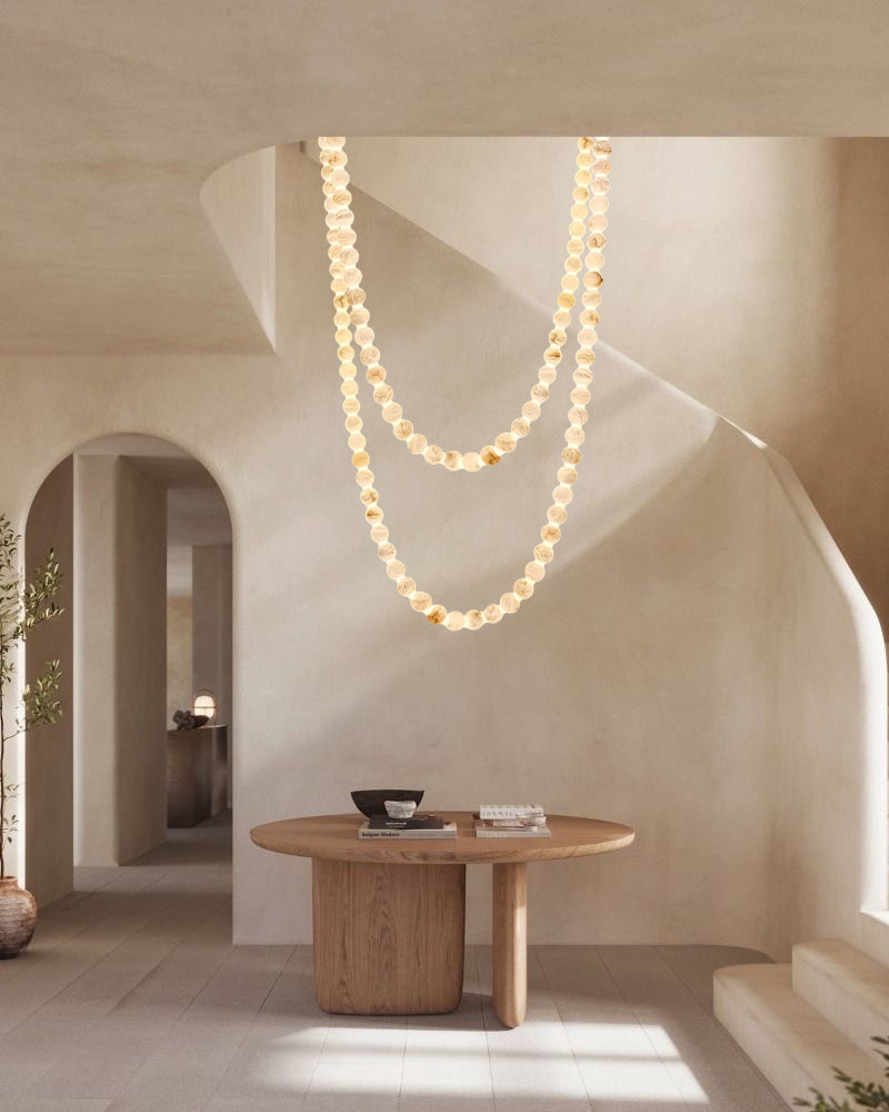High Lighting Foyer Luxury Custom Ceiling Peal Chandelier with cluster alabaster globes for 3 chains