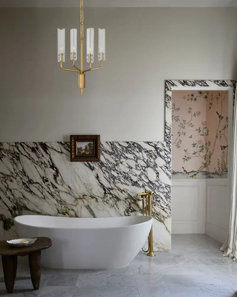 Rustic Forged Iron Casoria Two Tier Chandelier with Clear Glass Shade Use For Living Foyer American chandelier