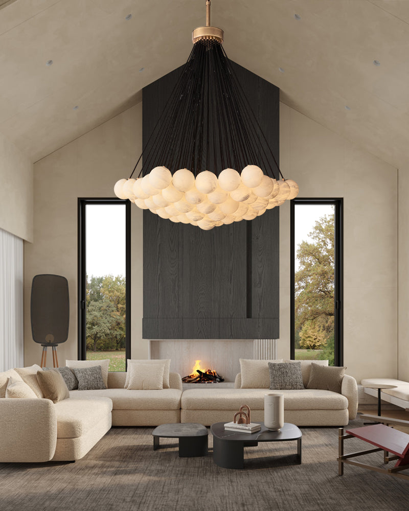 large foyer light fixtures | alabaster shade