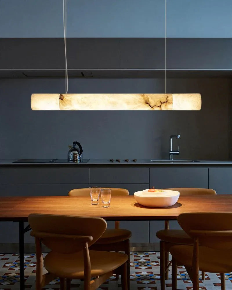Minimalist Long Cord Ceiling Pendant Alabaster Lighting | 120/150cm Length American chandelier