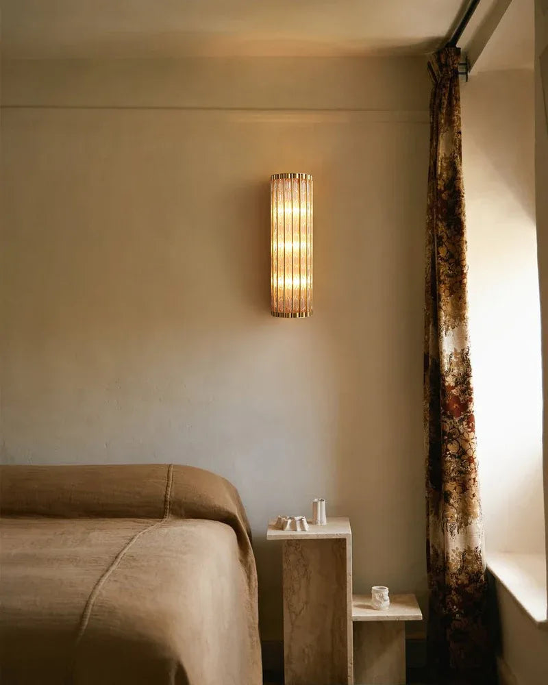 Modern Copper & Glass Linear Dimming Wall Sconce 16in/24in of height Brass Aged Wall Sconces