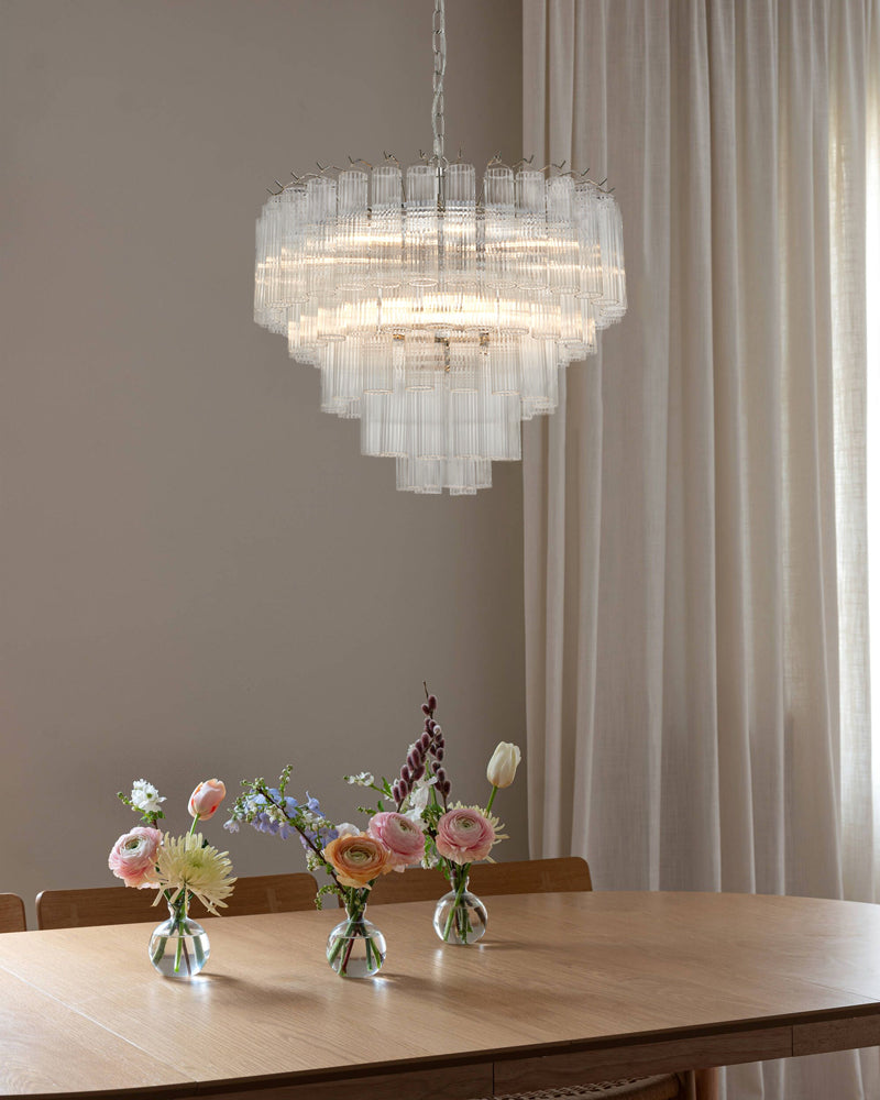 LightsStory Statement Multi-Tier Circular Cone Pendant Light - Tubular Glass