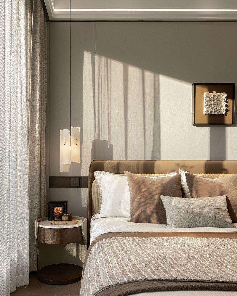 Traditional Vintage Rectangular Marble Piece 1-Light Pendant Light Wide 6" For Living Room Modern Pendant lamp