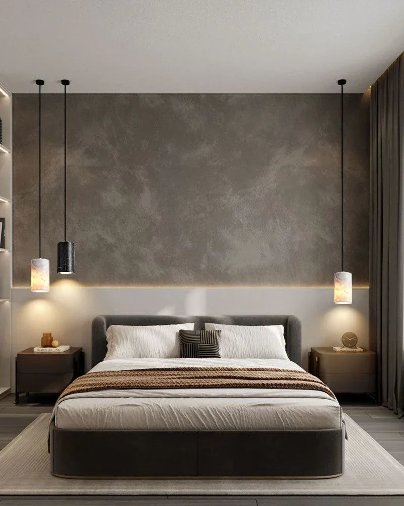 LightsStory Series Geometric Pendant Light | Cylindrical Solid Marble and Premium Aluminum, Premium Matte Finish for Kitchen Islands and Dining Tables Modern Pendant lamp