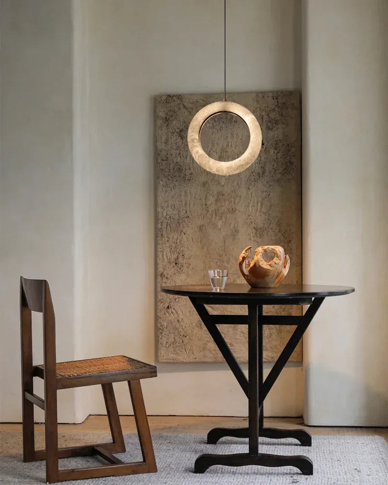 Modern Hanging Round Alabaster LED Small Ring Pendant Lights for Bedroom Modern Pendant lamp