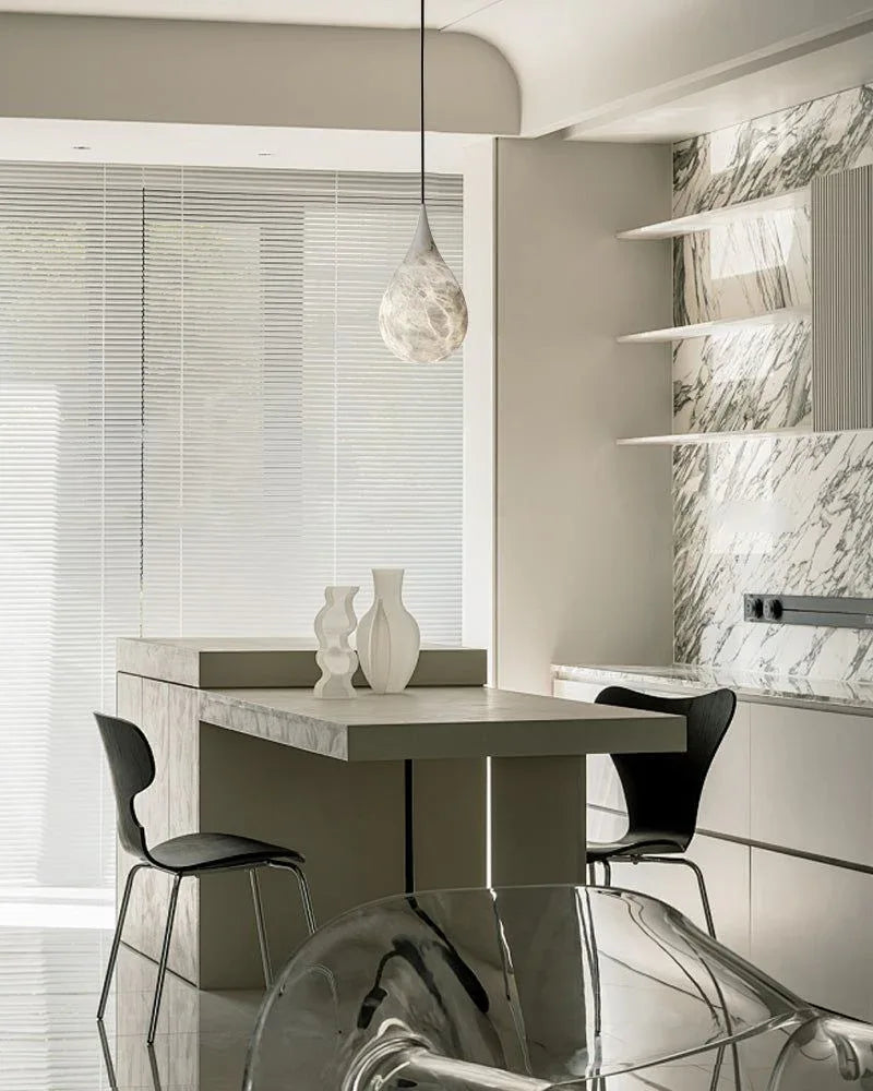 Spanish Marble Droplet Ceiling Dimmer Pendant Lamp 4" 6"for kitchen Island, bedroom Modern Pendant lamp