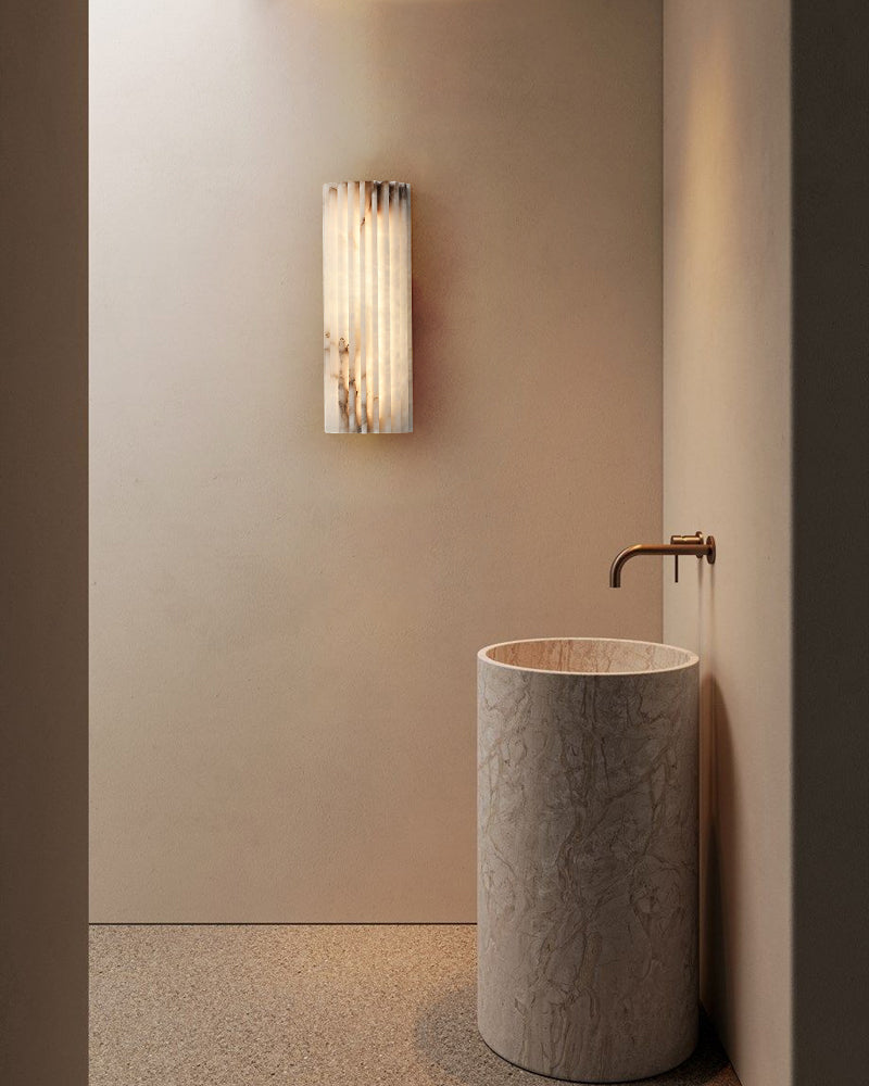 bathroom sconces | hillside alabaster shade