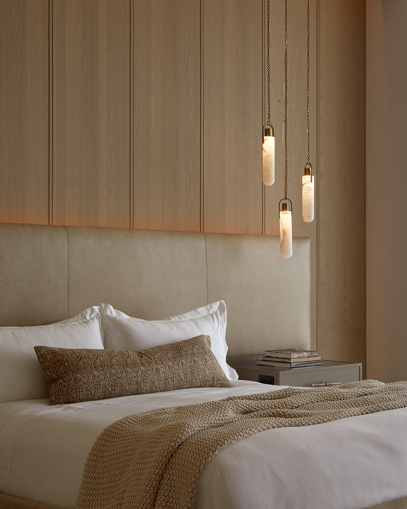 5-Light Cluster Brass Alabaster Ceiling Pendant Chain Light Fixtures for living room entrances