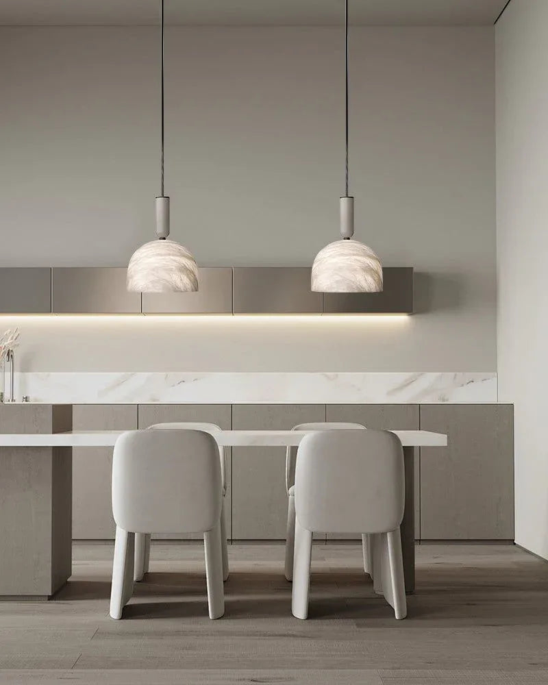 Postmodern LED White Spanish Marble Shadow for kitchen pendant light fixtures Modern Pendant lamp