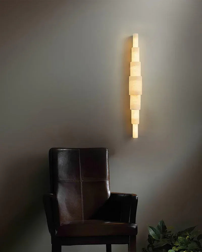 Minimalist Half Cylinder White Alabaster Wall Washer Sconces for living room Modern Art Design Wall Lamp