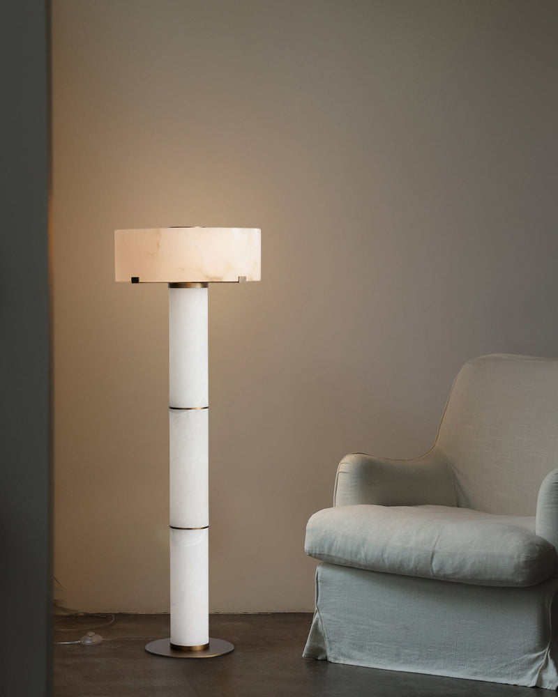 High Standing Chayla Alabaster Stone Tall Floor Lamp 64''H for Living room Modern Art Design Floor Lamp