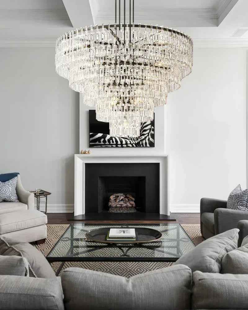 American Loft New Style Marignan 3-tier Antique Crystal Chandeliers Gold/Black Framework American chandelier