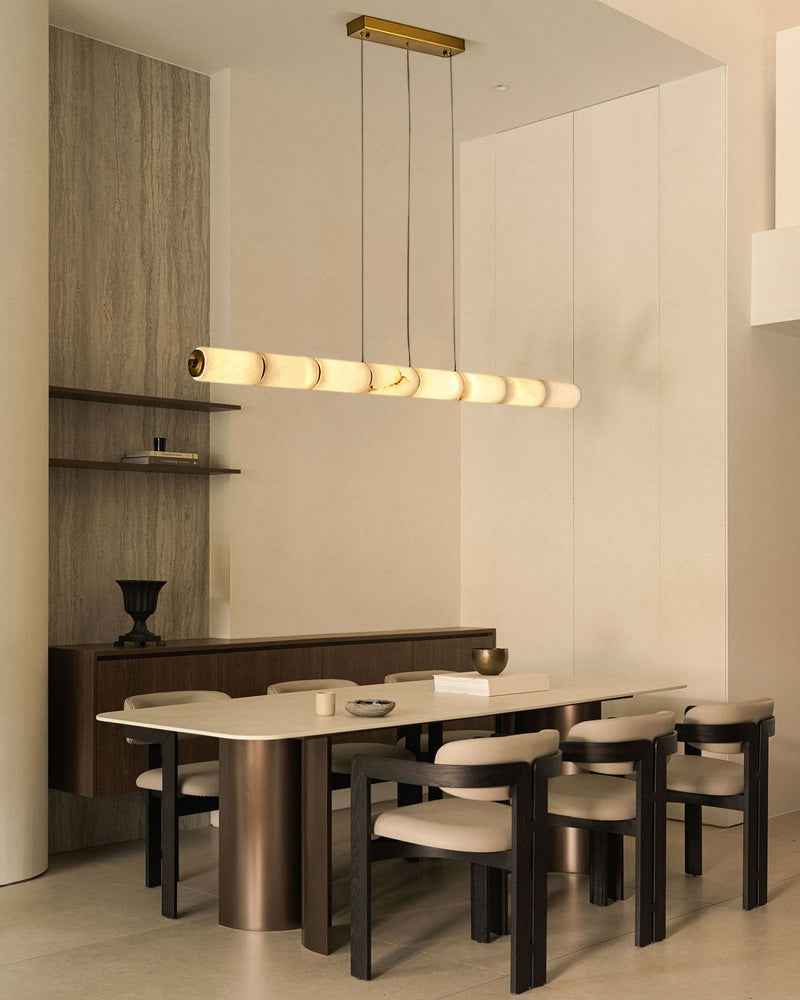 LightsStory Series Linear Chandelier | Natural Handmade Alabaster with Gold Metal Finish for Kitchens Island, Living Rooms and Bedrooms (Copy)