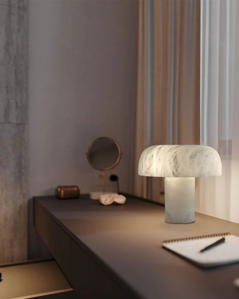 Modern Alabaster Mushroom Bedside Table Lamp Warm White Indoor Lighting Table lamp