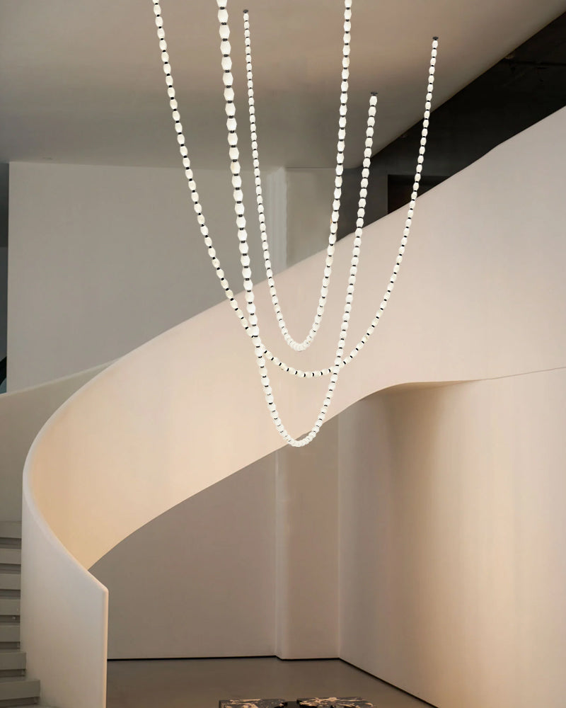 Clairval Series Geometric Chandelier | Linear LED Solid Brass Connectors and Integrated LED Modules, Natural Brass finish for Kitchen Islands and Dining Rooms American chandelier