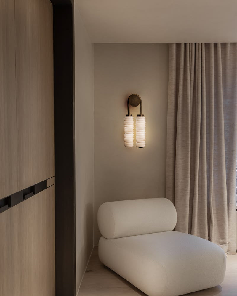 LightsStory Alabaster Round Wall Sconce - Serene White - Small