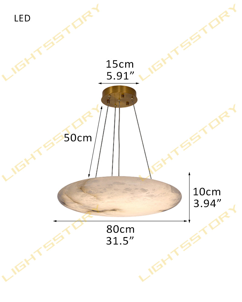 LightsStory Alabaster Oval Chandelier - Heritage Brass - Statement