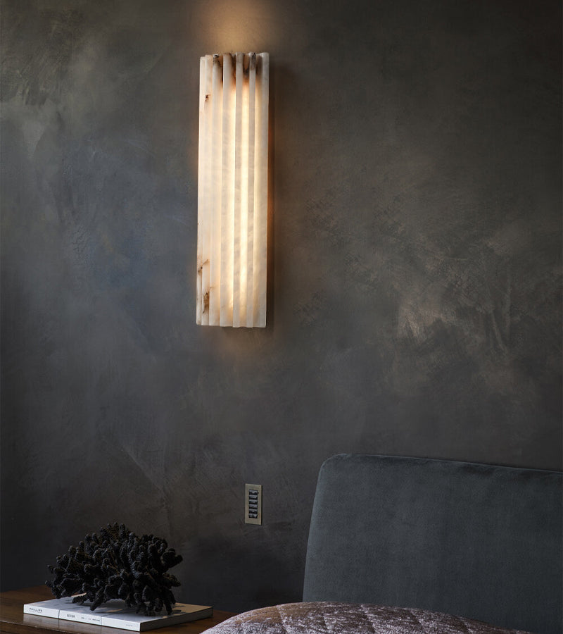 sconce light alabaster shade